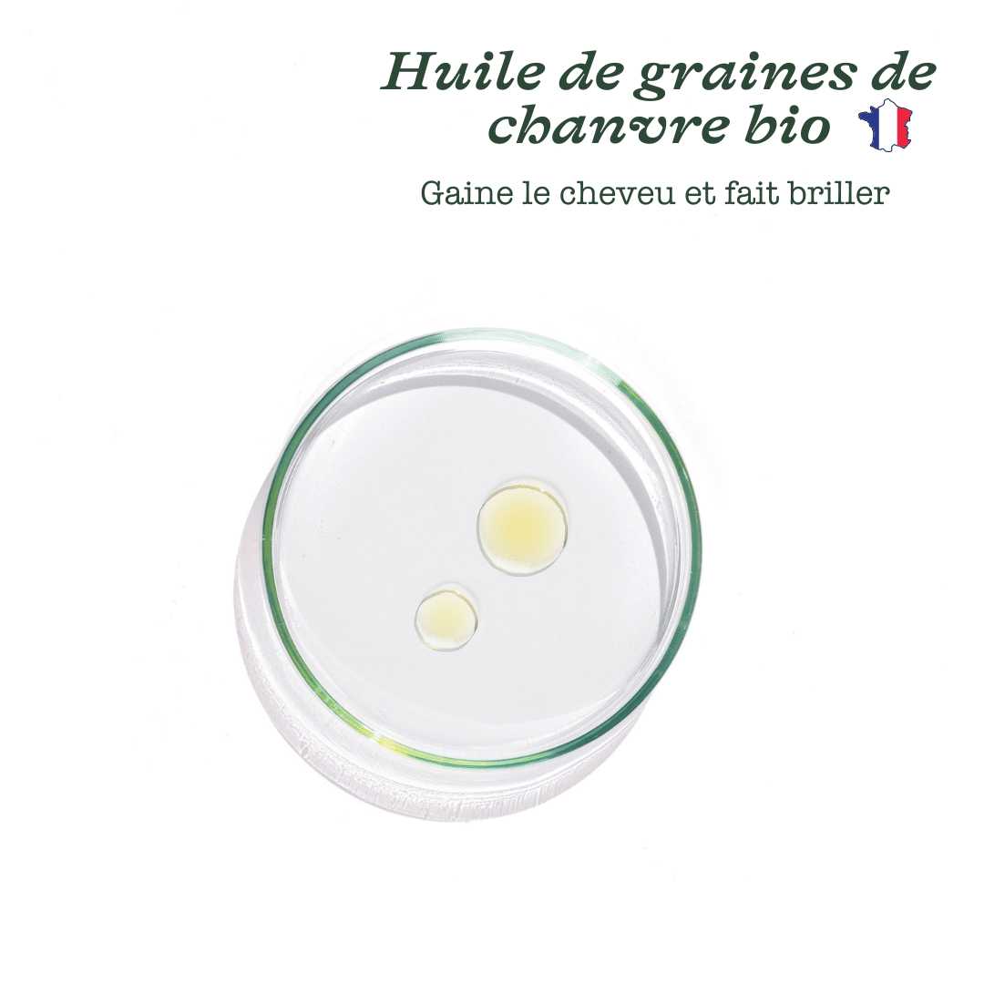 Huile de graines de chanvre d'Alsace BIO pour apporter gainage et brillance aux cheveu - LAO Care