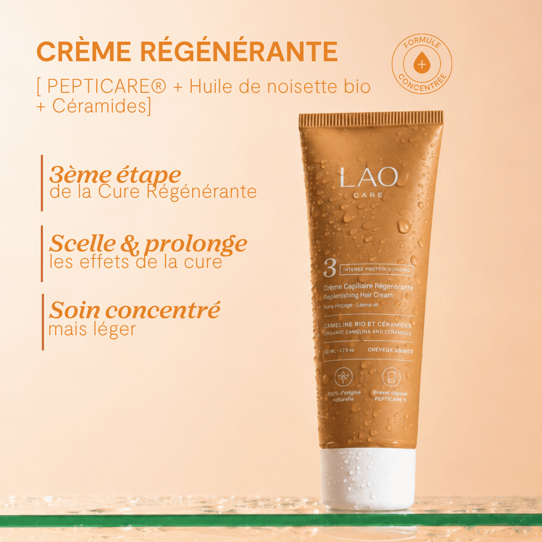Crema Bond Repair LAO Care formato viaje, PEPTICARE, avellana bio y ceramidas