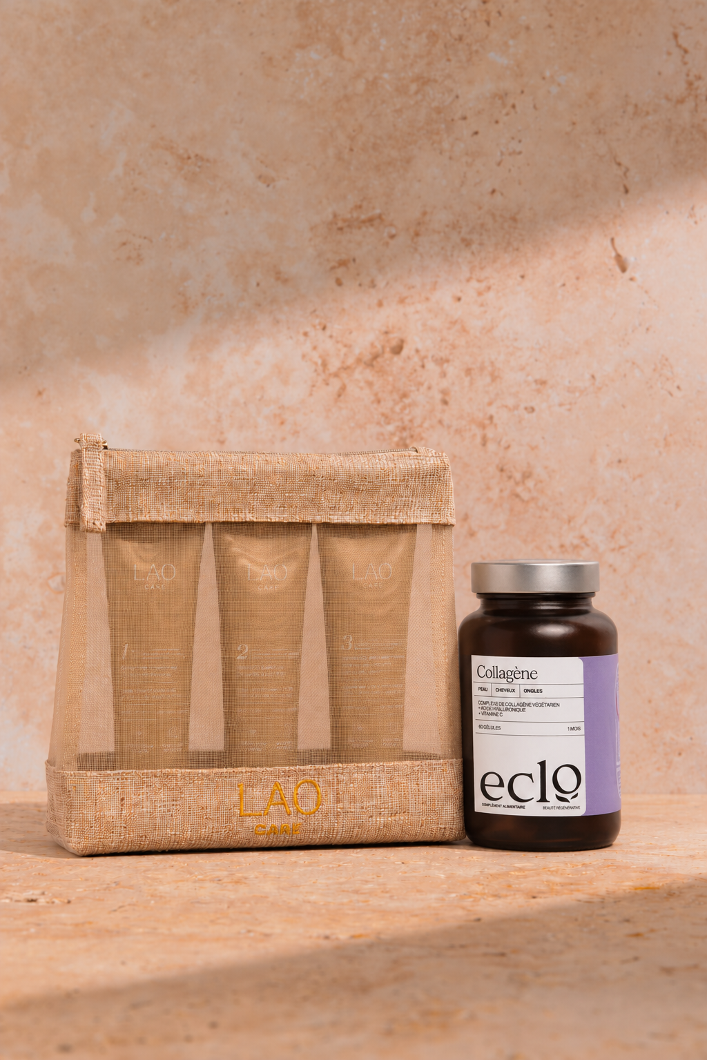 Collagène Eclo : flacon en verre ambré de 60 gélules
